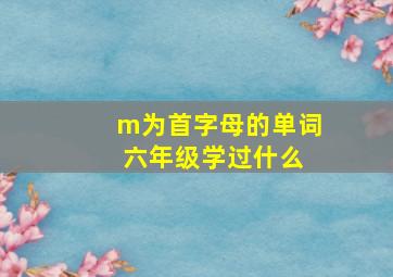 m为首字母的单词 六年级学过什么